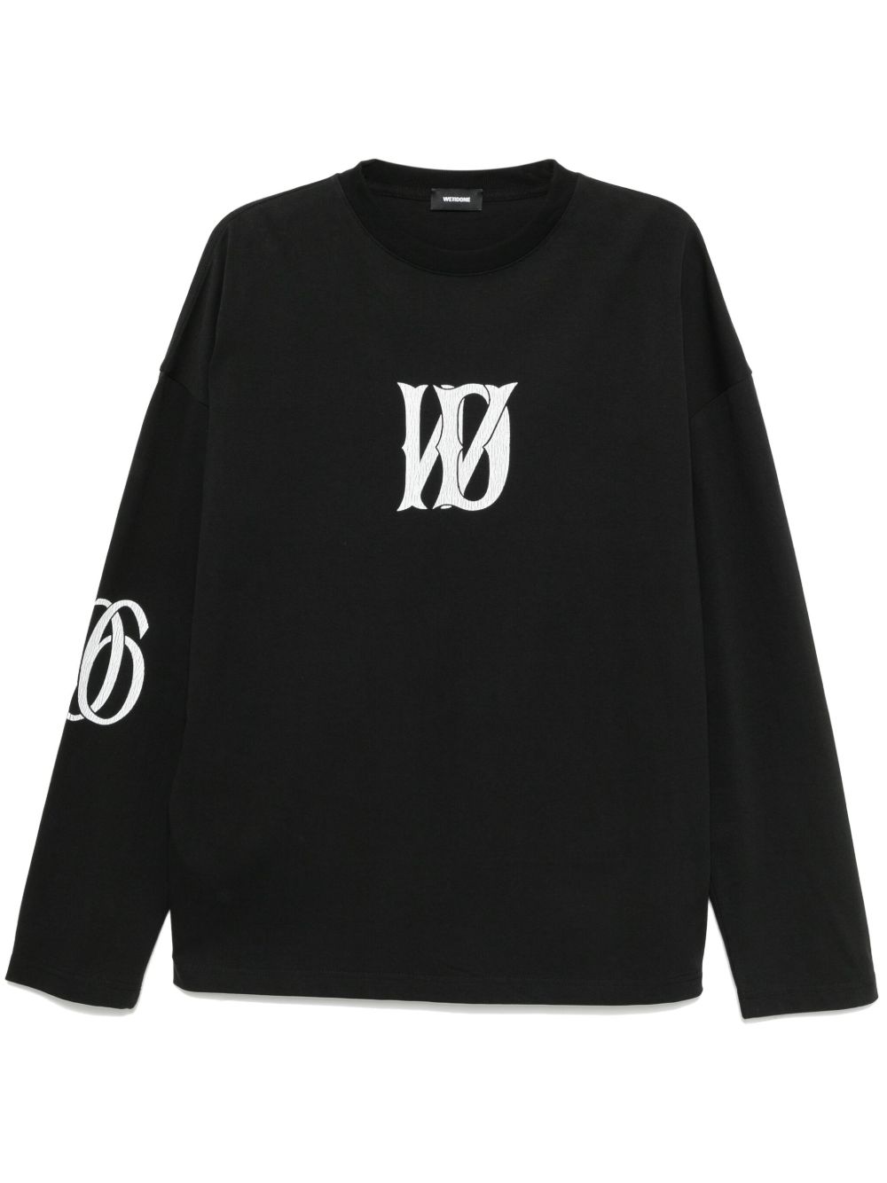 We11done logo印花T恤 - 黑色