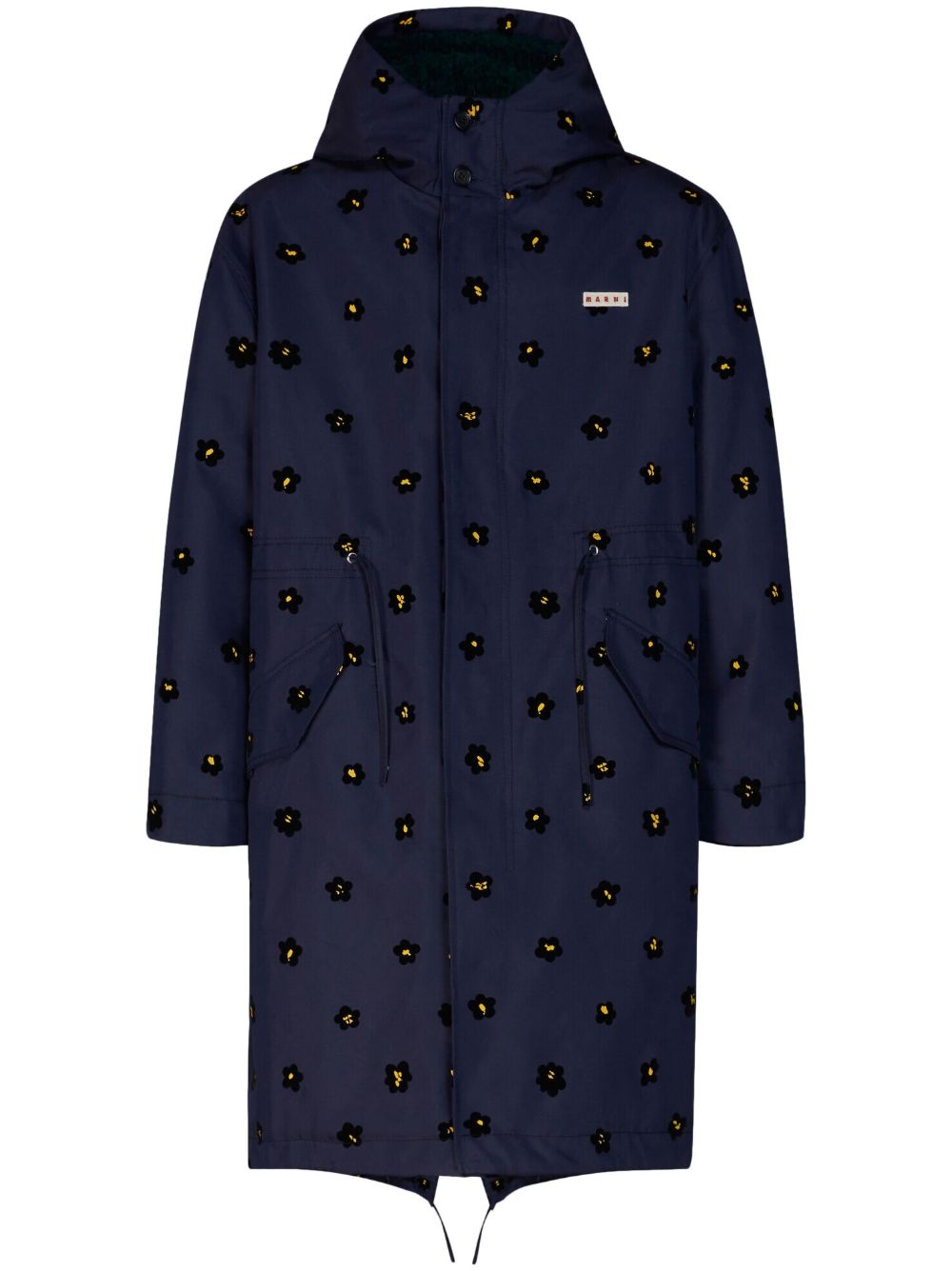 Marni Draft Flower 派克大衣 - 蓝色