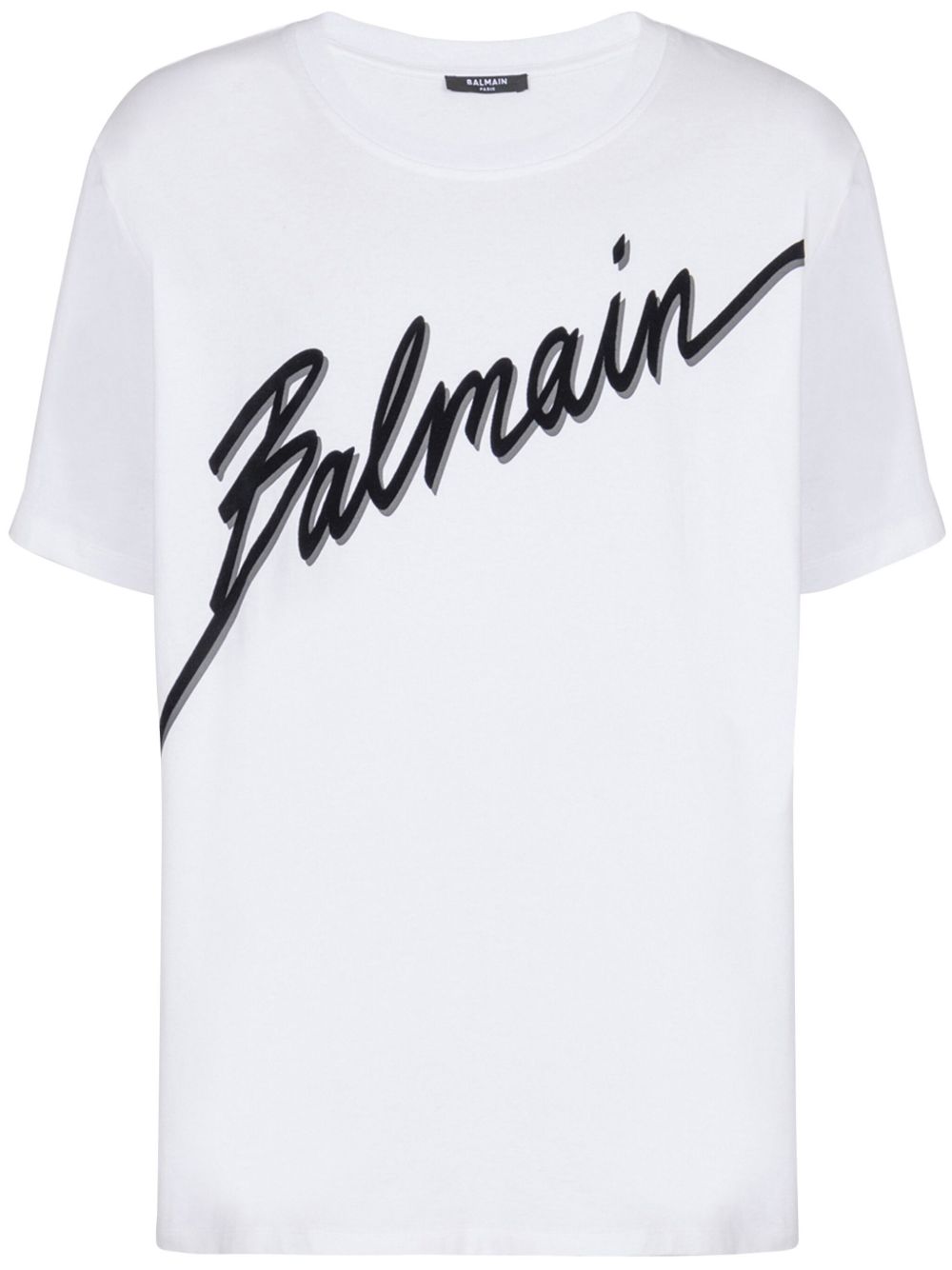 Balmain logo印花T恤 - 白色