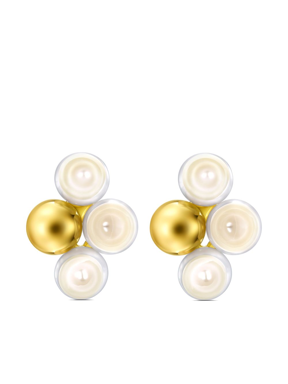 TASAKI 18K黄金 M/G Sliced Sphere 珍珠耳环 - 金色