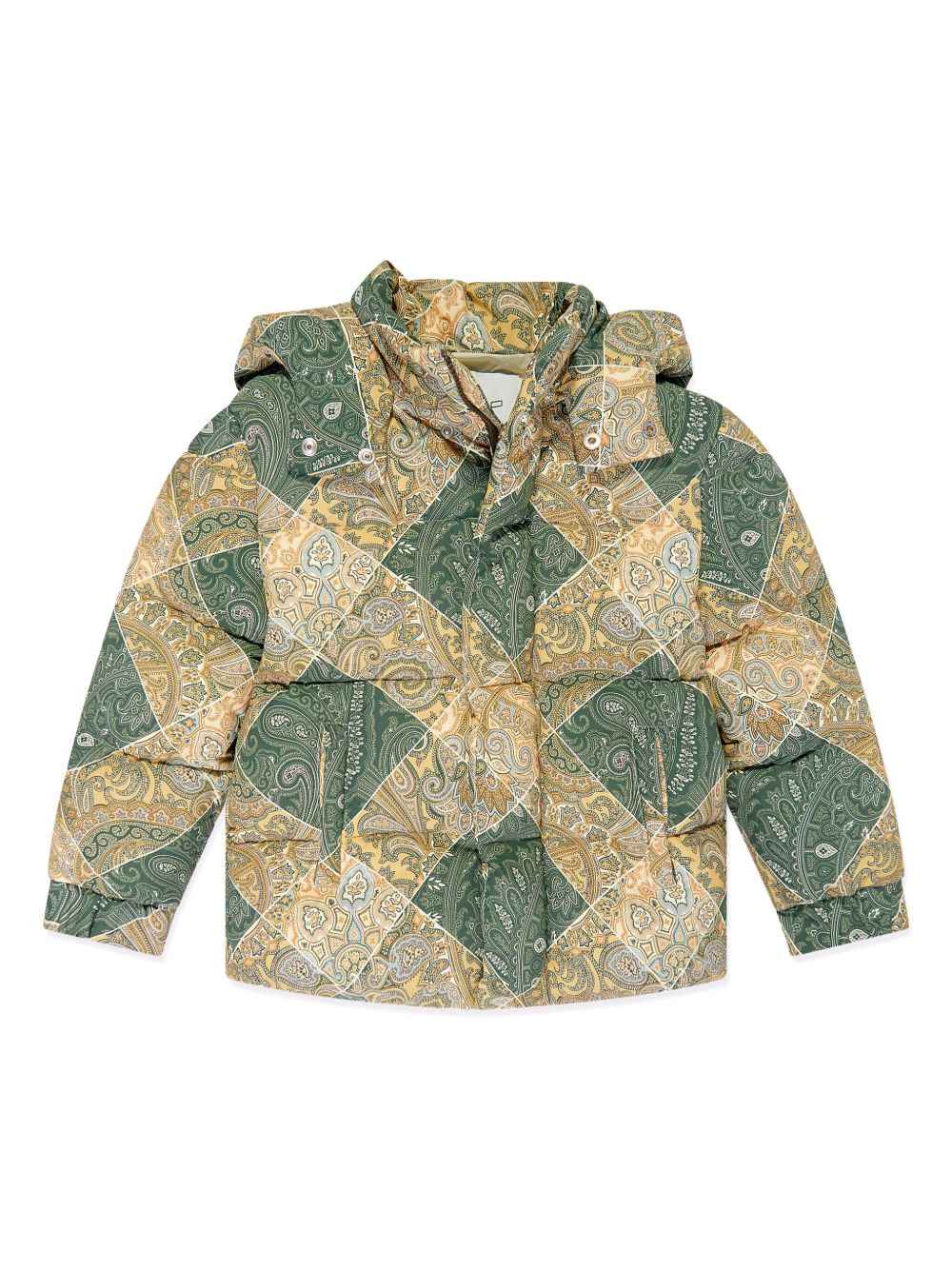 ETRO KIDS 佩斯理印花蓬松夹克 - 绿色