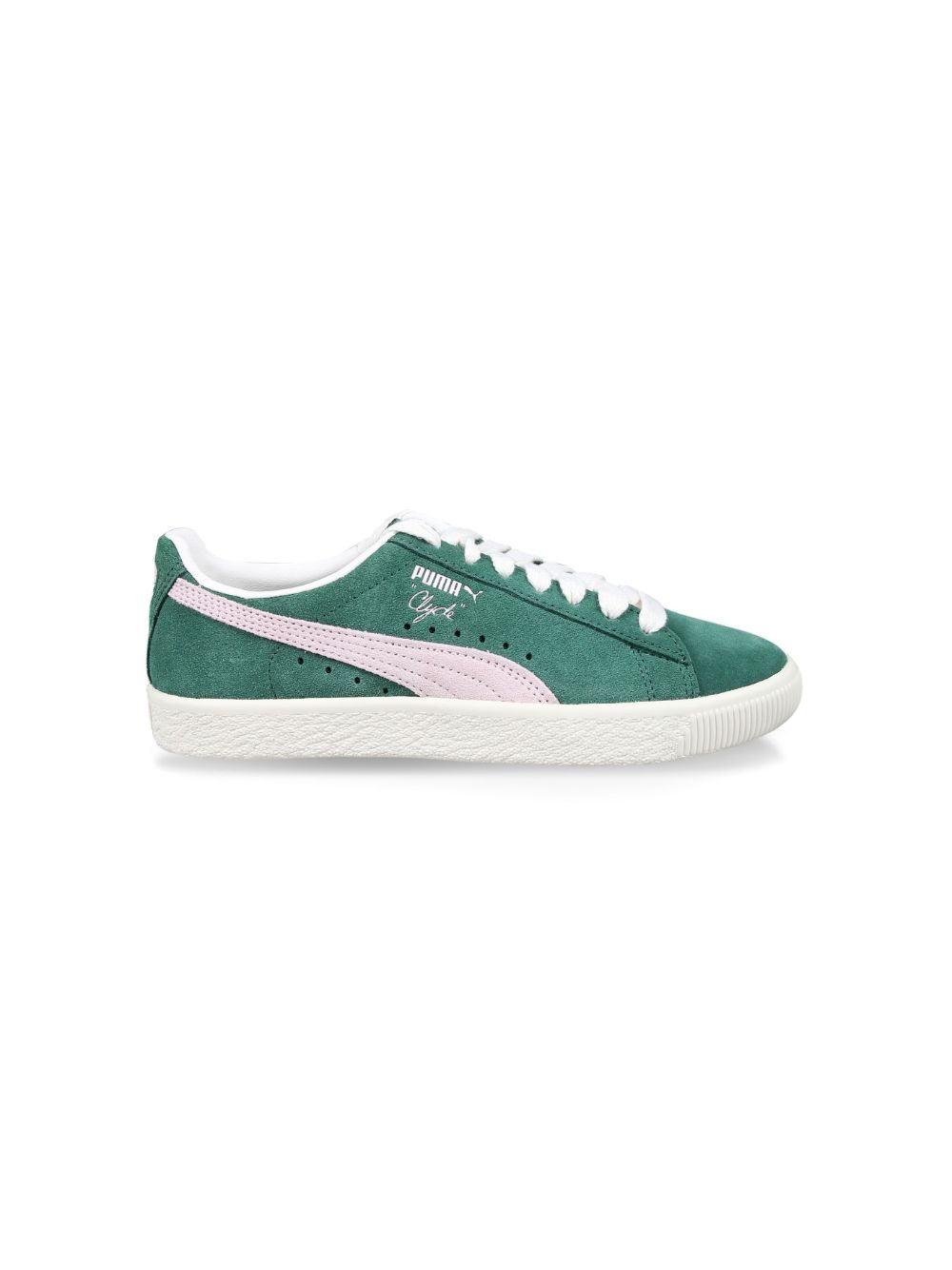 Puma Kids Clyde 绒面皮运动鞋 - 绿色