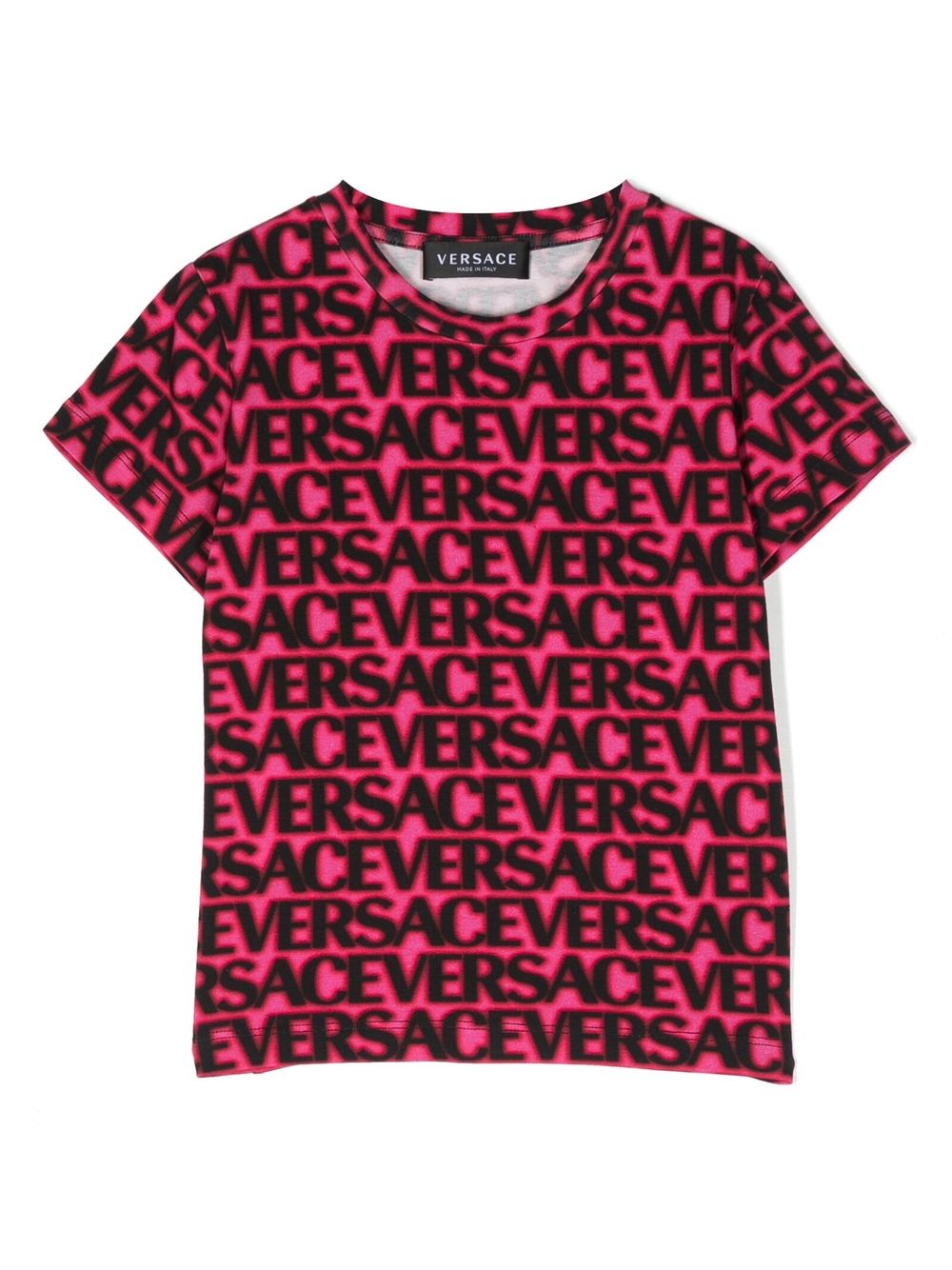 Versace Kids logo印花T恤 - 粉色