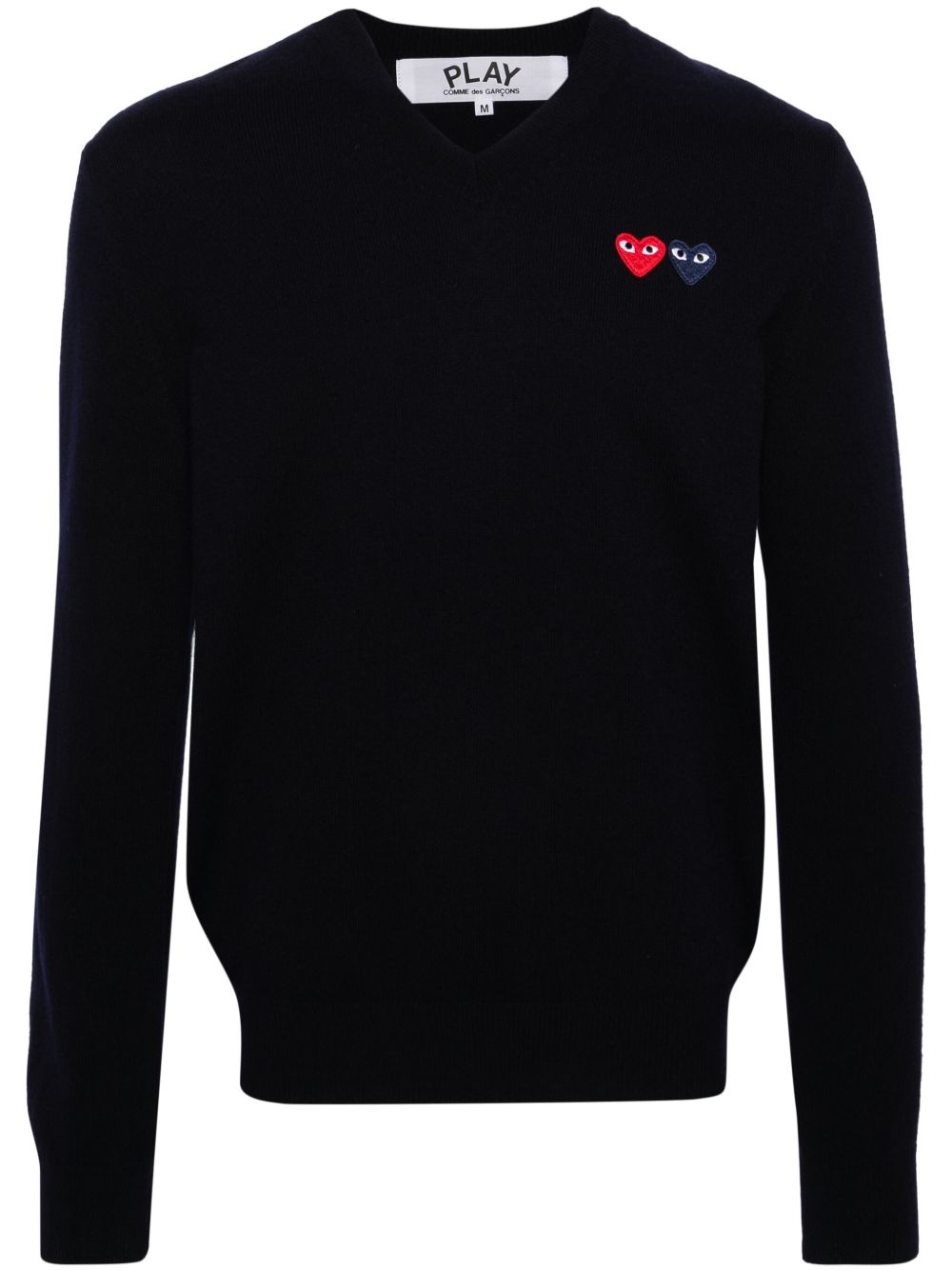 Comme Des Garçons Play 心形贴花羊毛毛衣 - 蓝色