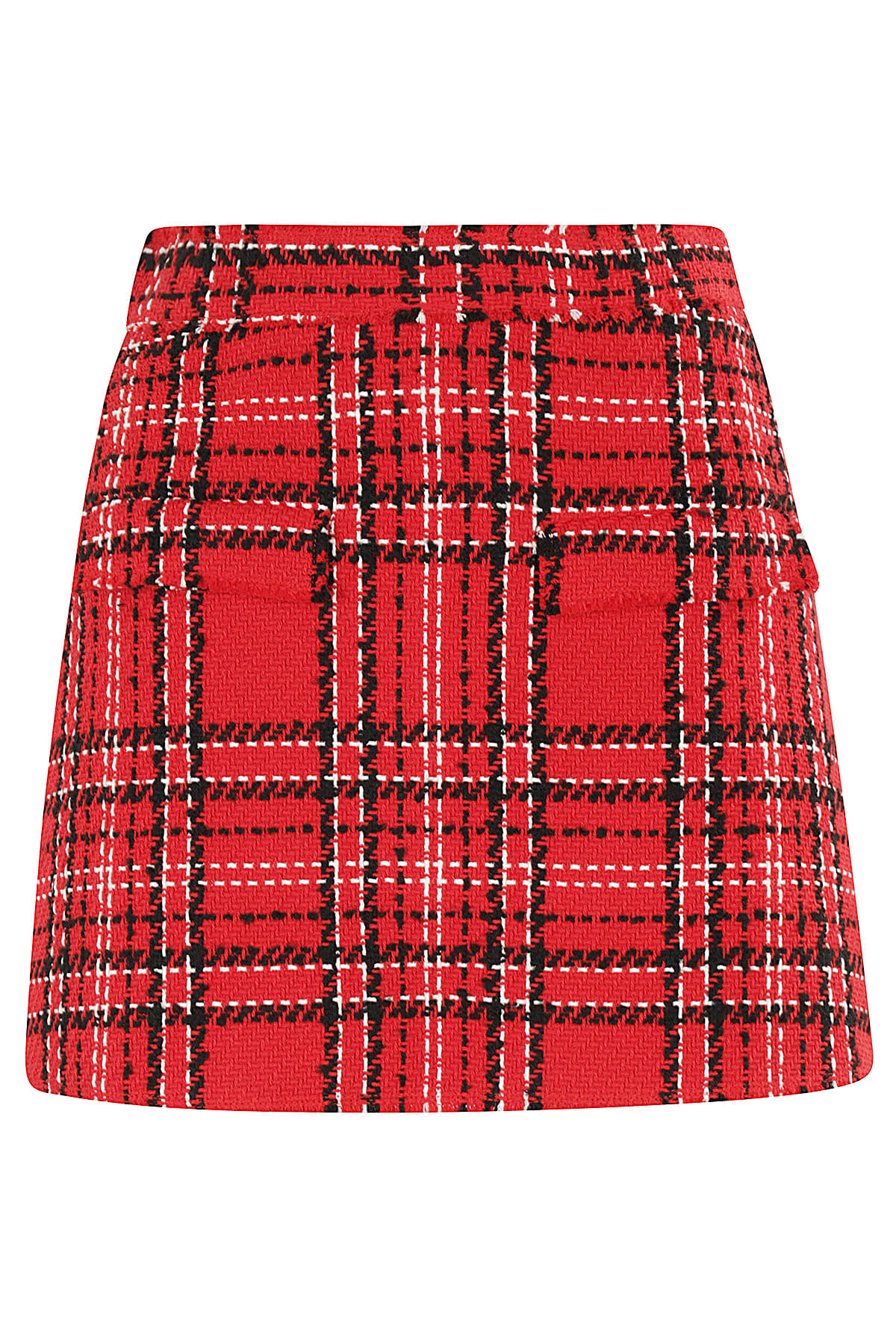 MSGM check Red Cotton Blend Shorts