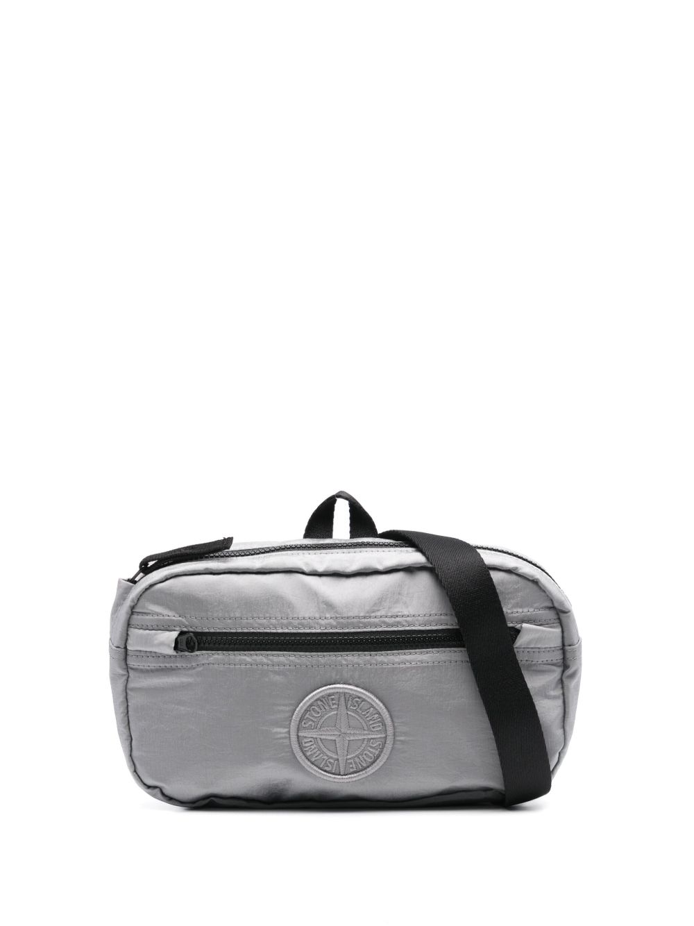 Stone Island logo刺绣腰包 - 灰色