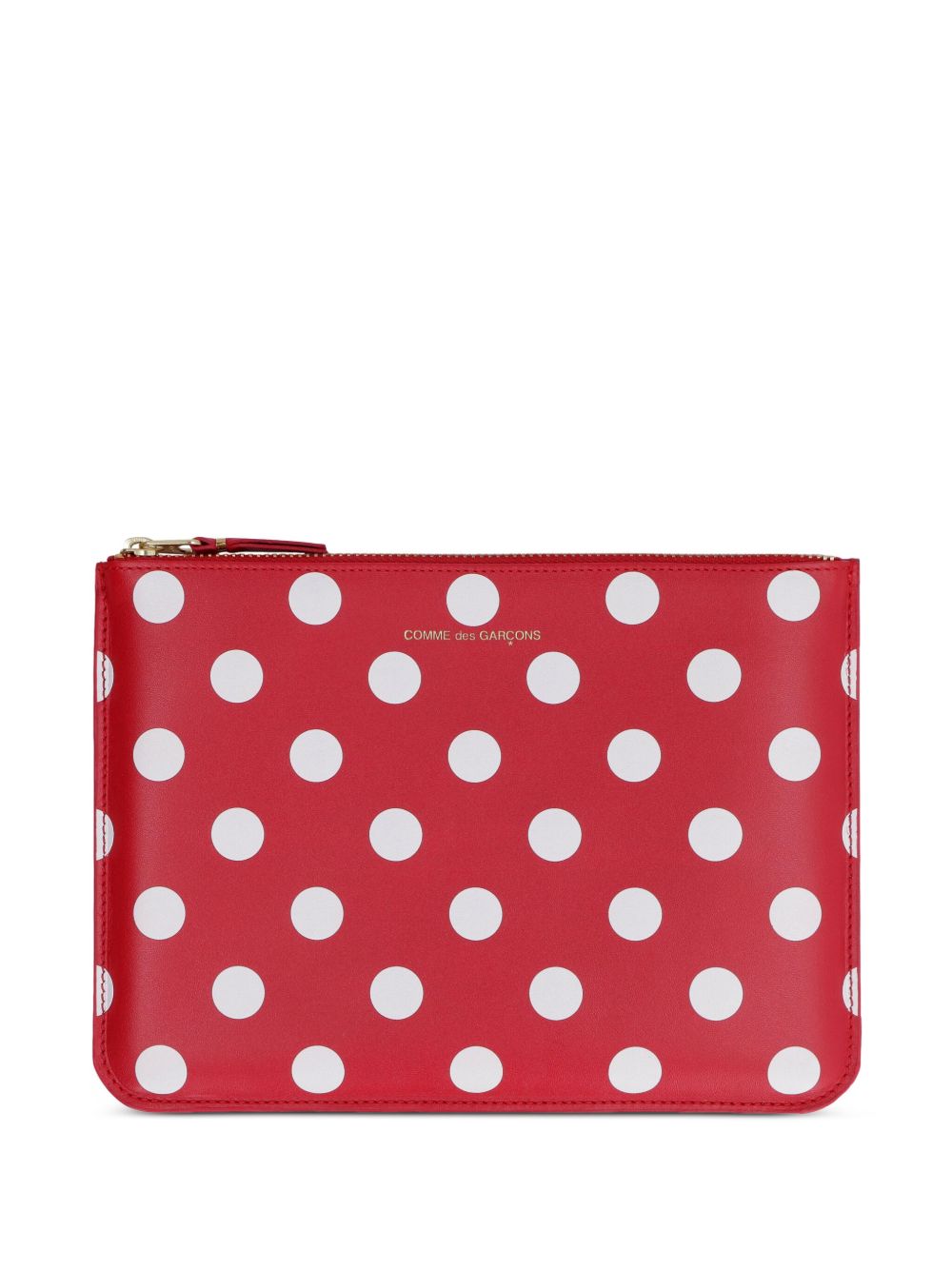 Comme Des Garçons Wallet 波点拉链手拿包 - 红色