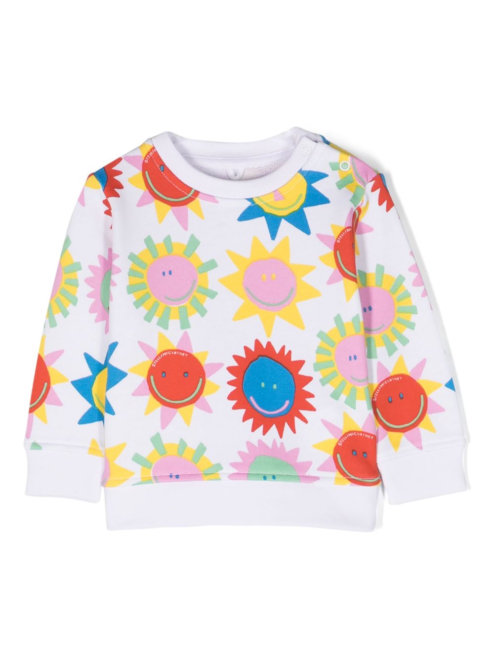 Stella McCartney Kids 太阳印花棉质卫衣 - 白色