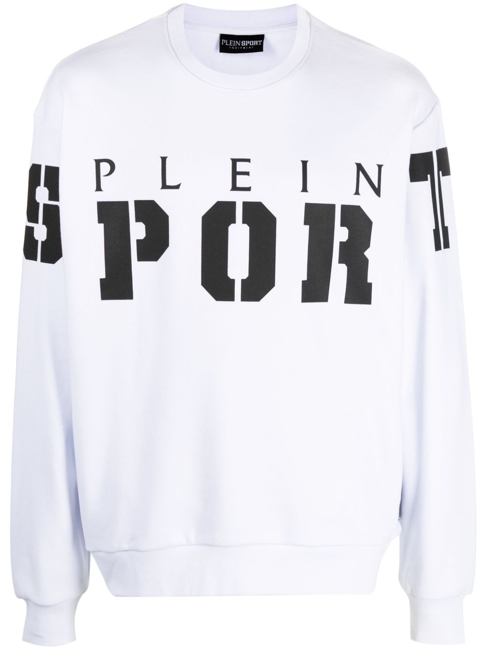 Plein Sport LS logo印花棉卫衣 - 白色