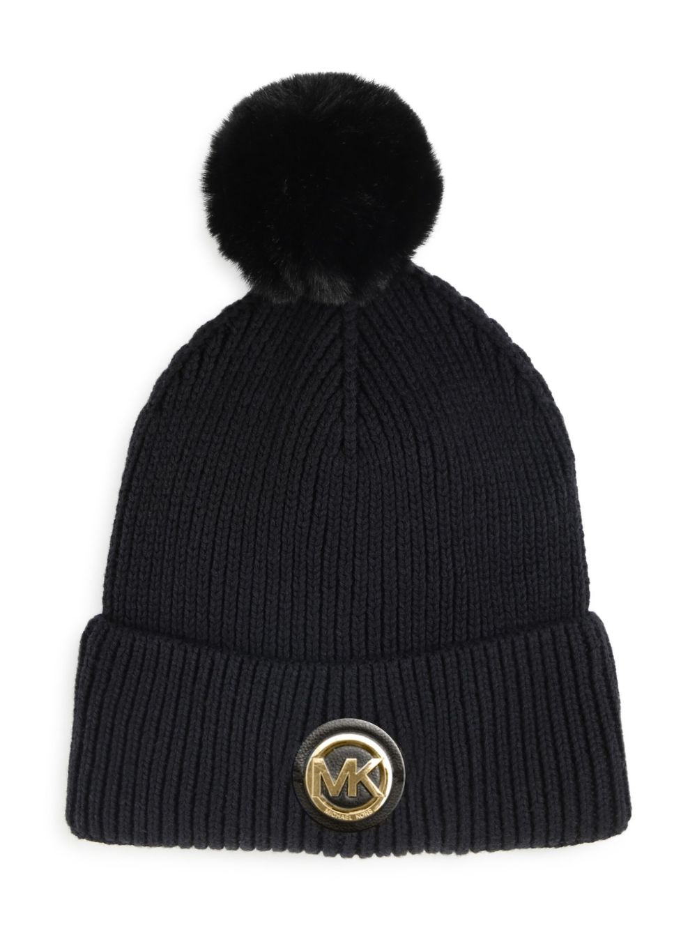 Michael Kors Kids logo标牌棉混纺套头帽 - 黑色