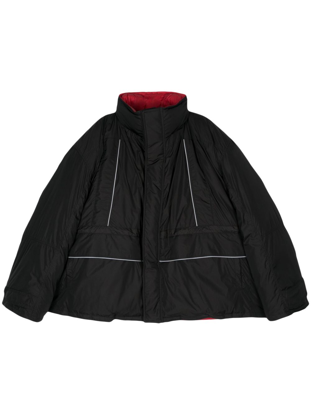 Balenciaga 衬垫超大款派克大衣 - 黑色