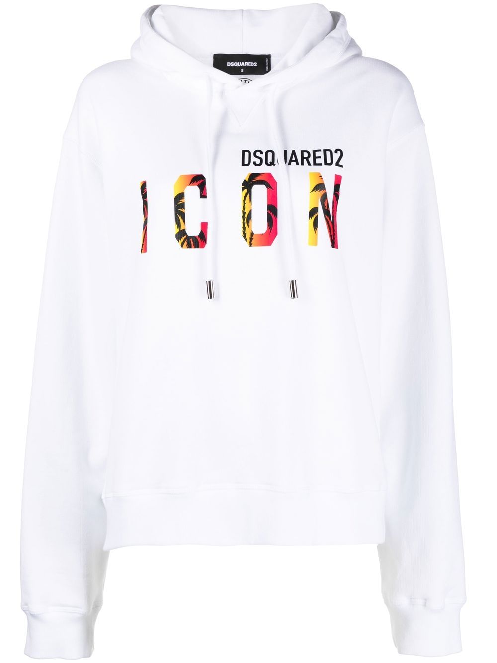 DSQUARED2 logo印花连帽衫 - 白色