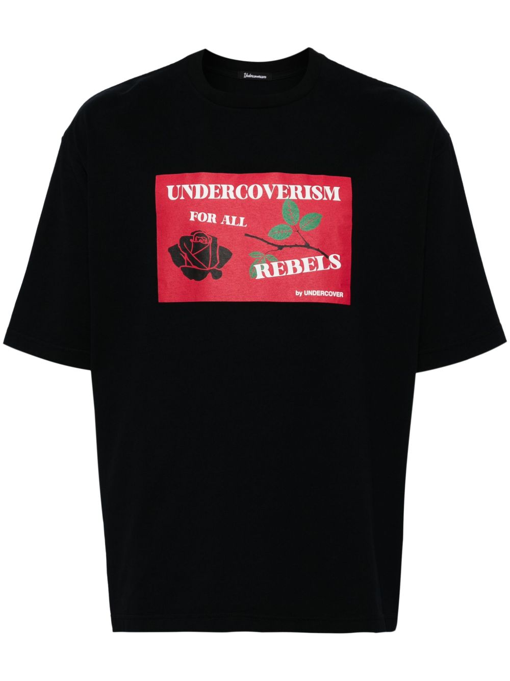 Undercover 图案印花棉T恤 - 黑色