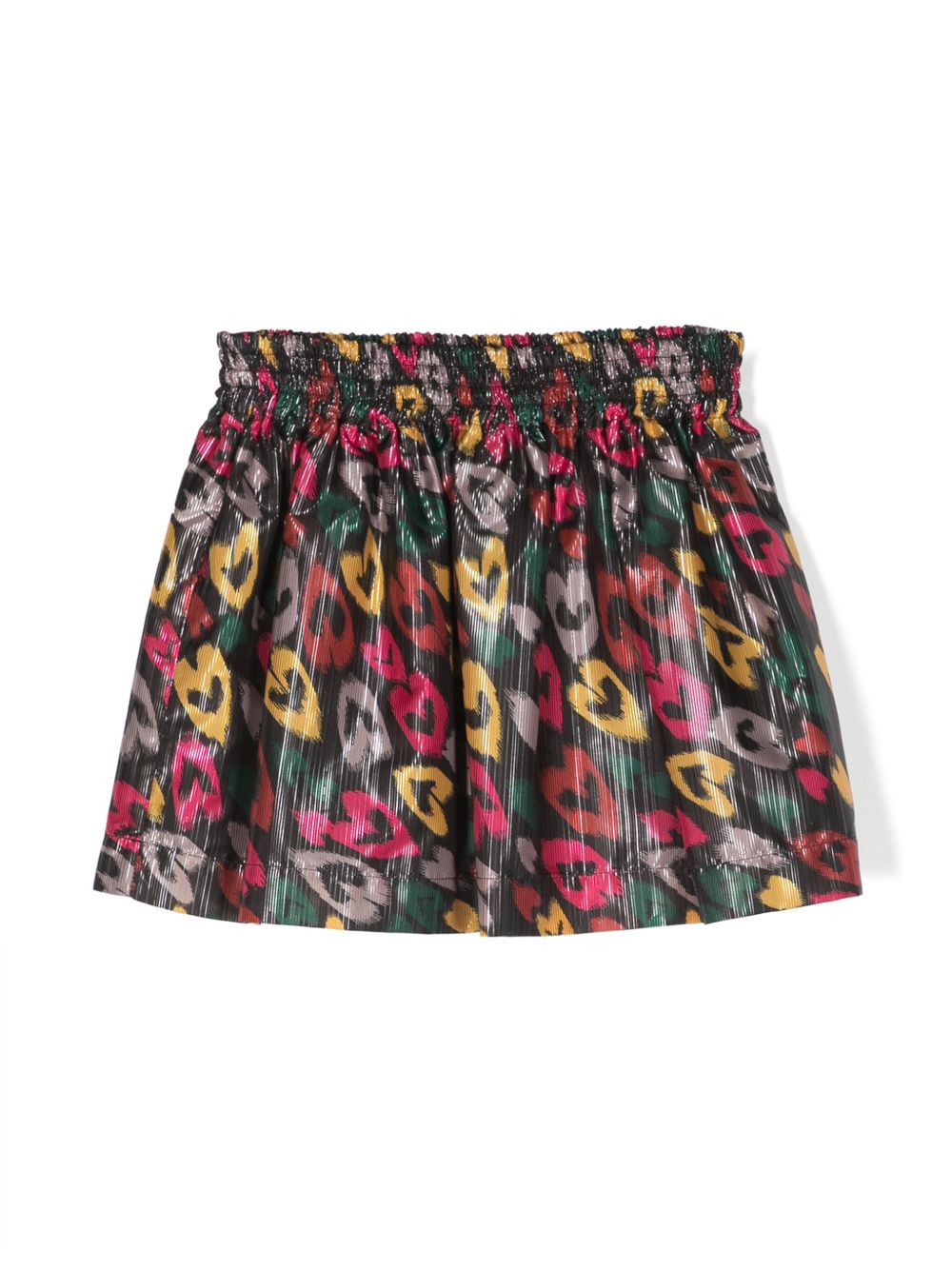 Stella McCartney Kids Scribbed Heart 滑板半身裙 - 黑色