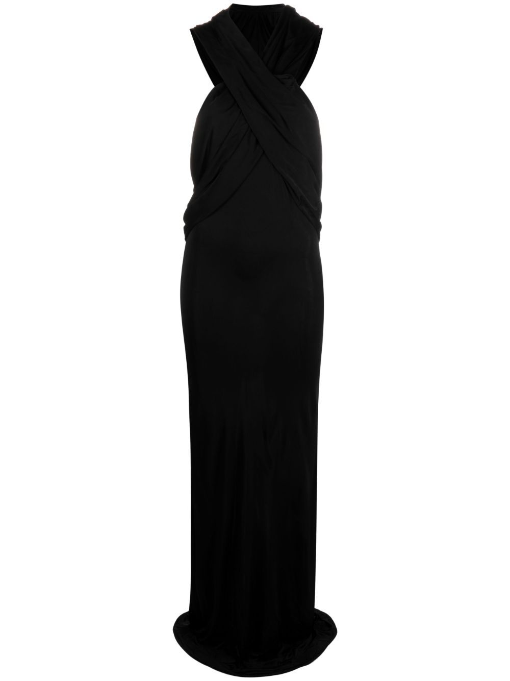Saint Laurent 连帽垂坠连衣裙 - 黑色