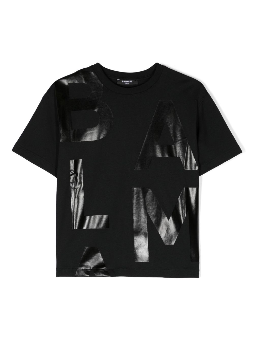 Balmain Kids logo印花棉T恤 - 黑色