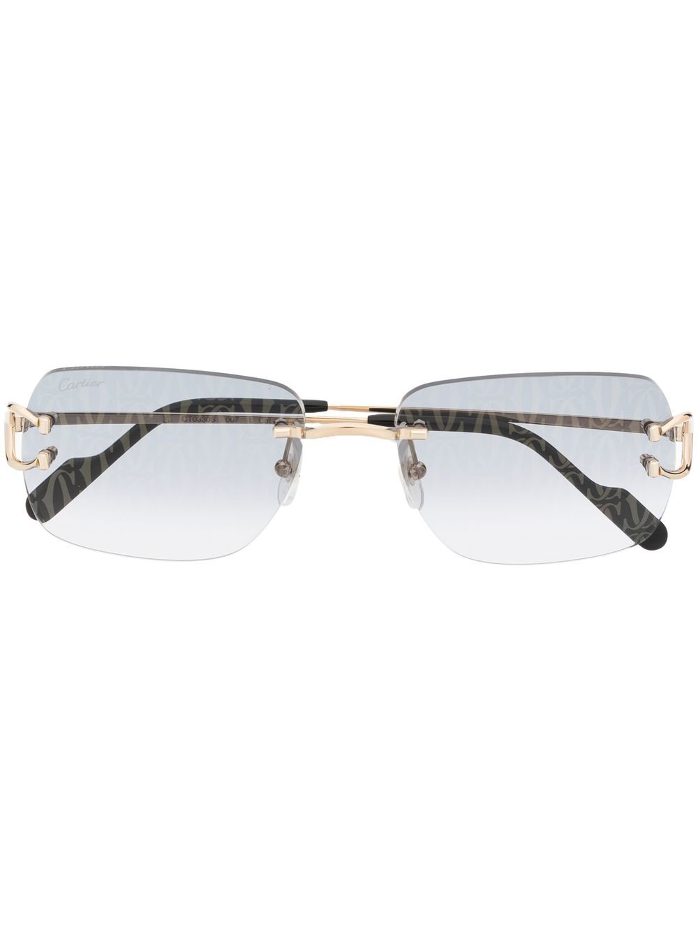 Cartier Eyewear 镜片贴花图案太阳眼镜 - 金色