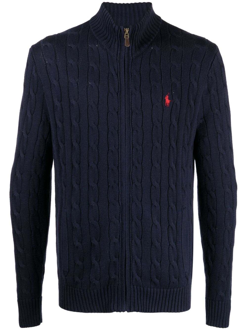 Polo Ralph Lauren 粗绞花针织棉开衫 - 蓝色