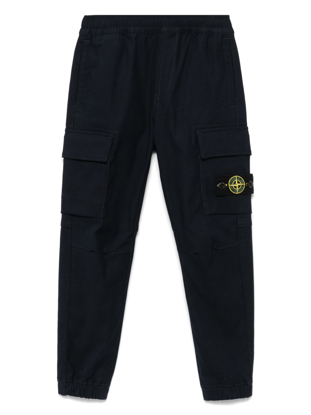 Stone Island Junior 斜纹编织工装裤 - 蓝色
