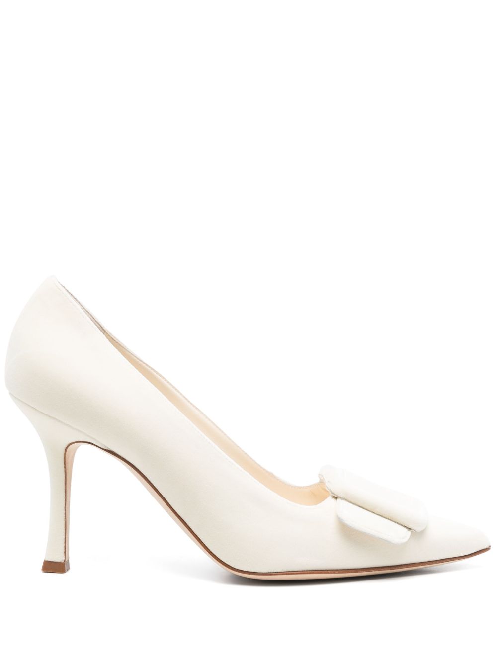 Manolo Blahnik Maysale 高跟鞋（9厘米） - 白色