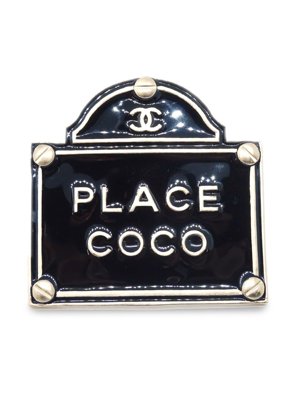 CHANEL Pre-Owned Place Coco 胸针（2015年典藏款） - 黑色