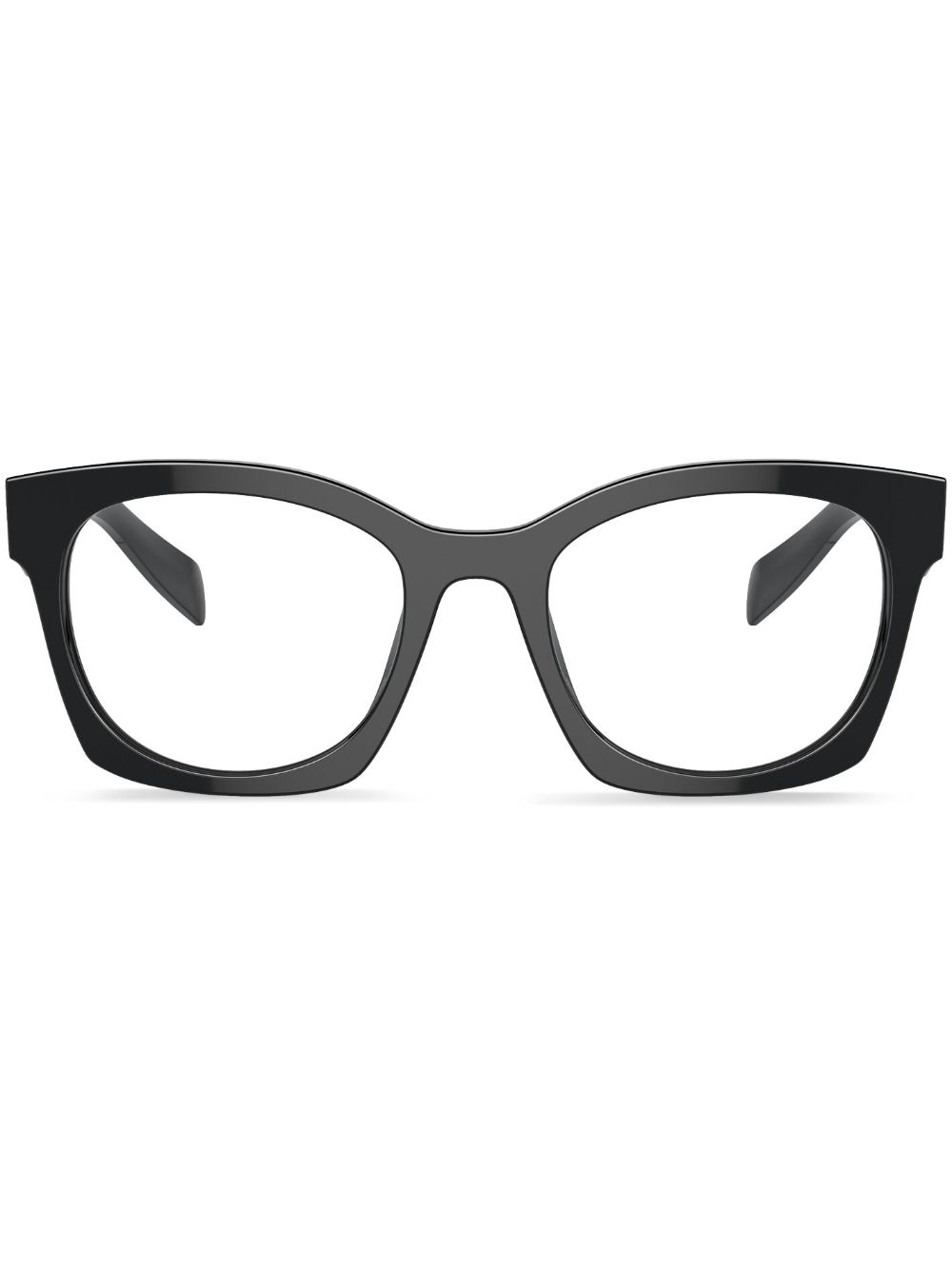 Prada Eyewear logo雕刻方框太阳眼镜 - 黑色