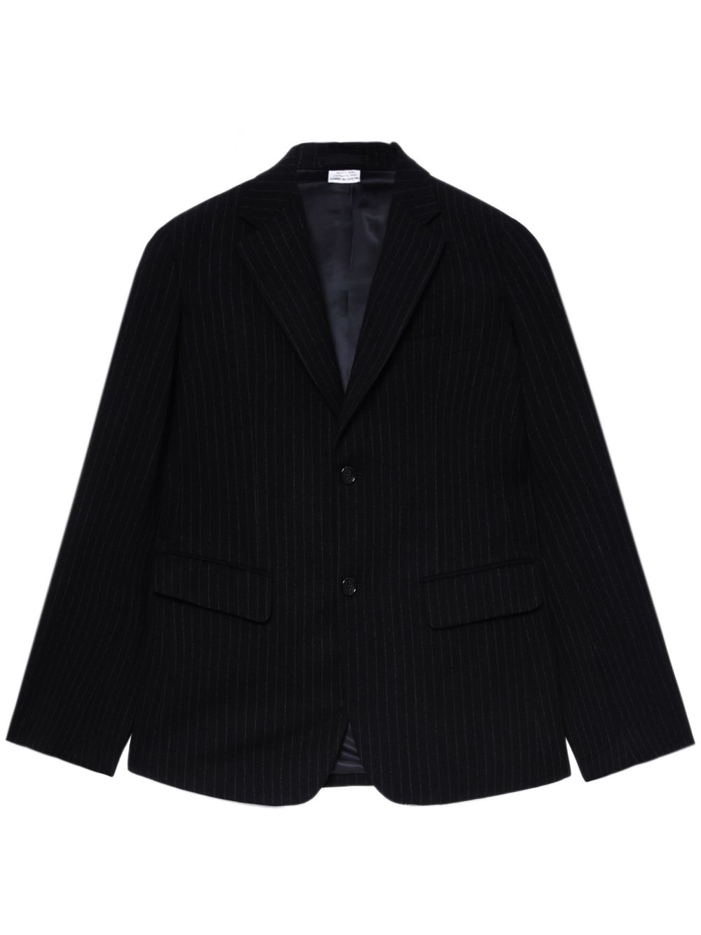Comme des Garçons Homme Deux 细条纹西装夹克 - 黑色