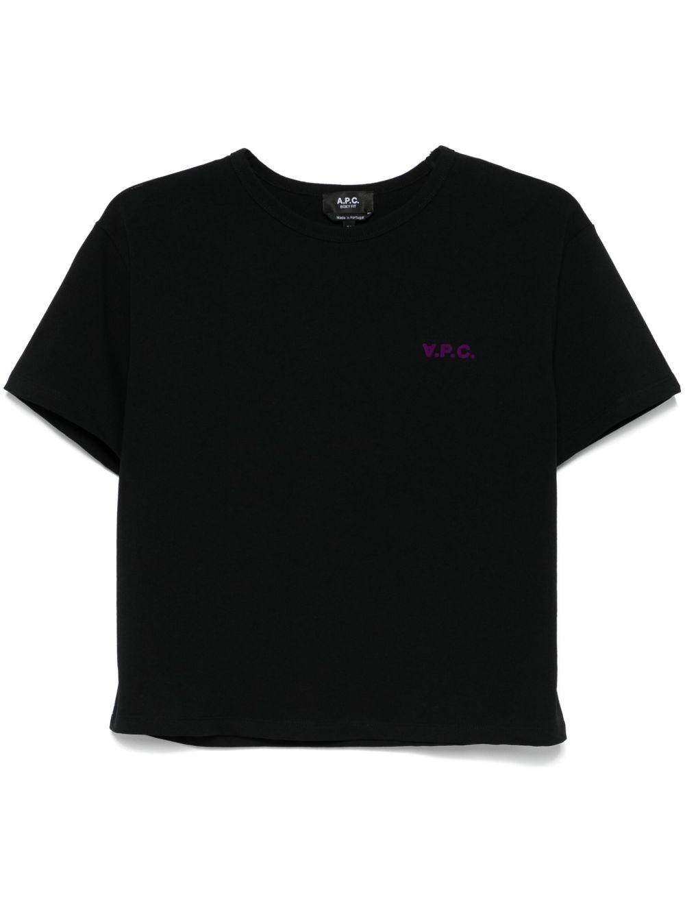 A.P.C. 植绒logo T恤 - 黑色