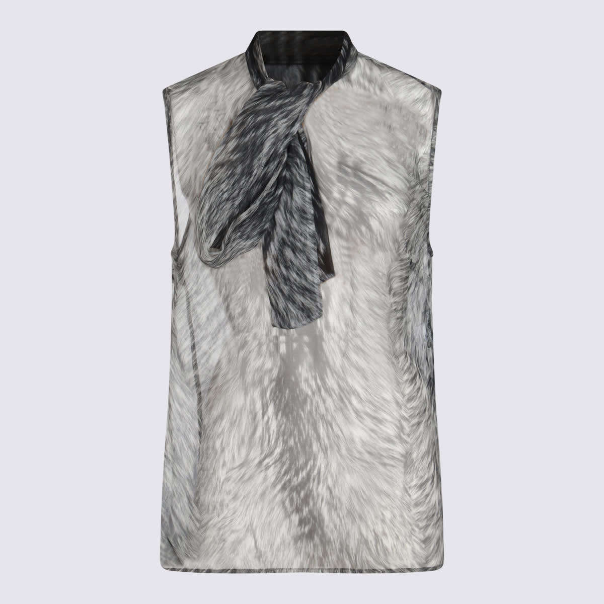 Dolce & Gabbana Black And White Silk Top