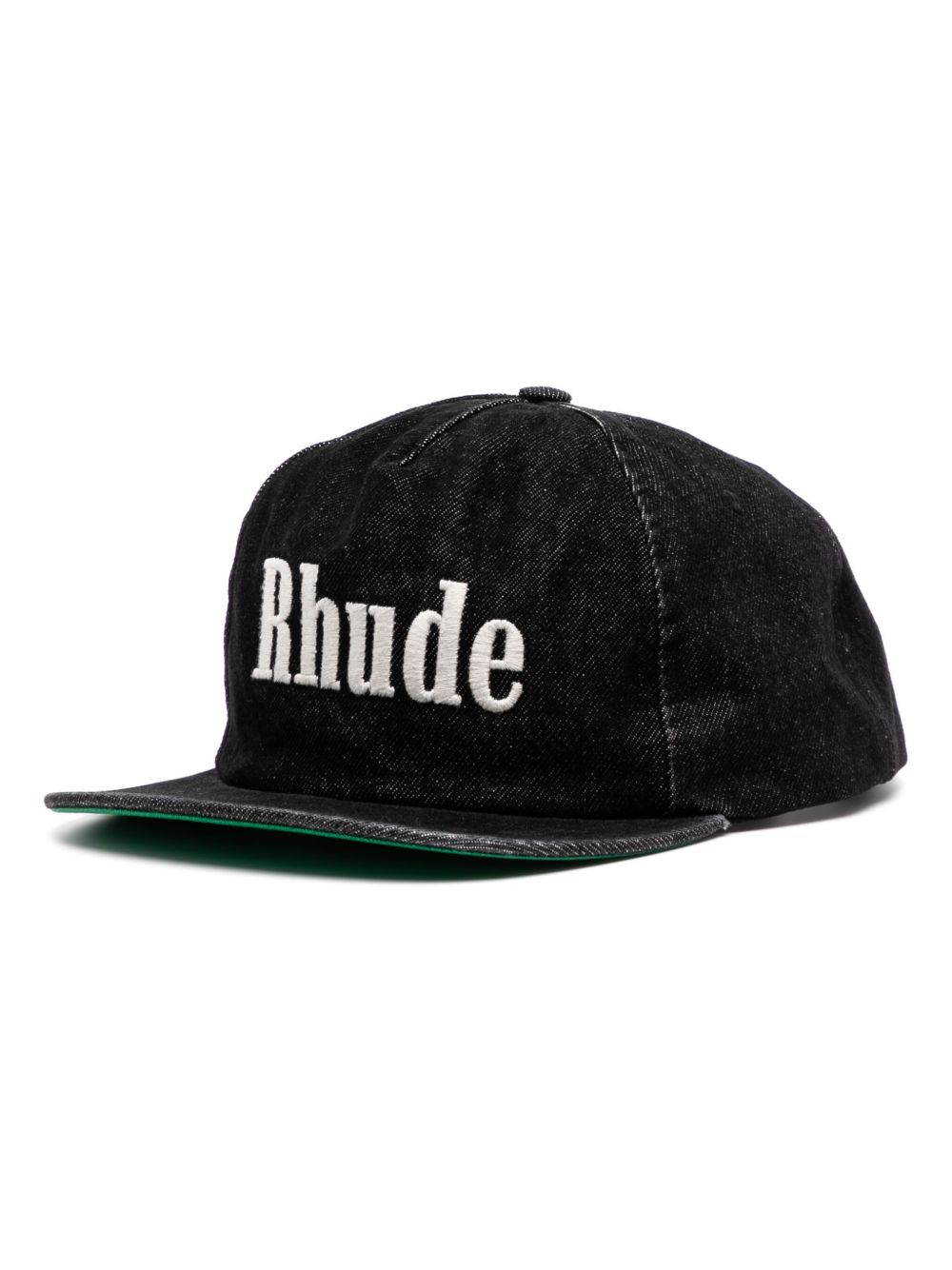 RHUDE logo-embroidered denim baseball cap - 黑色