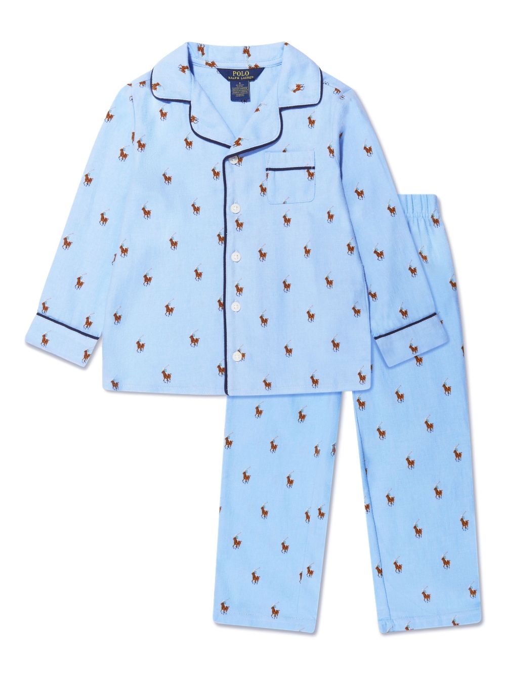 POLO RALPH LAUREN KIDS Polo Pony 棉睡衣套装 - 蓝色