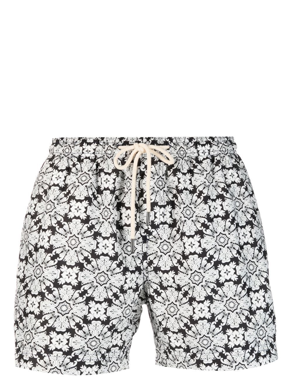 PENINSULA SWIMWEAR 几何图案印花泳裤 - 黑色