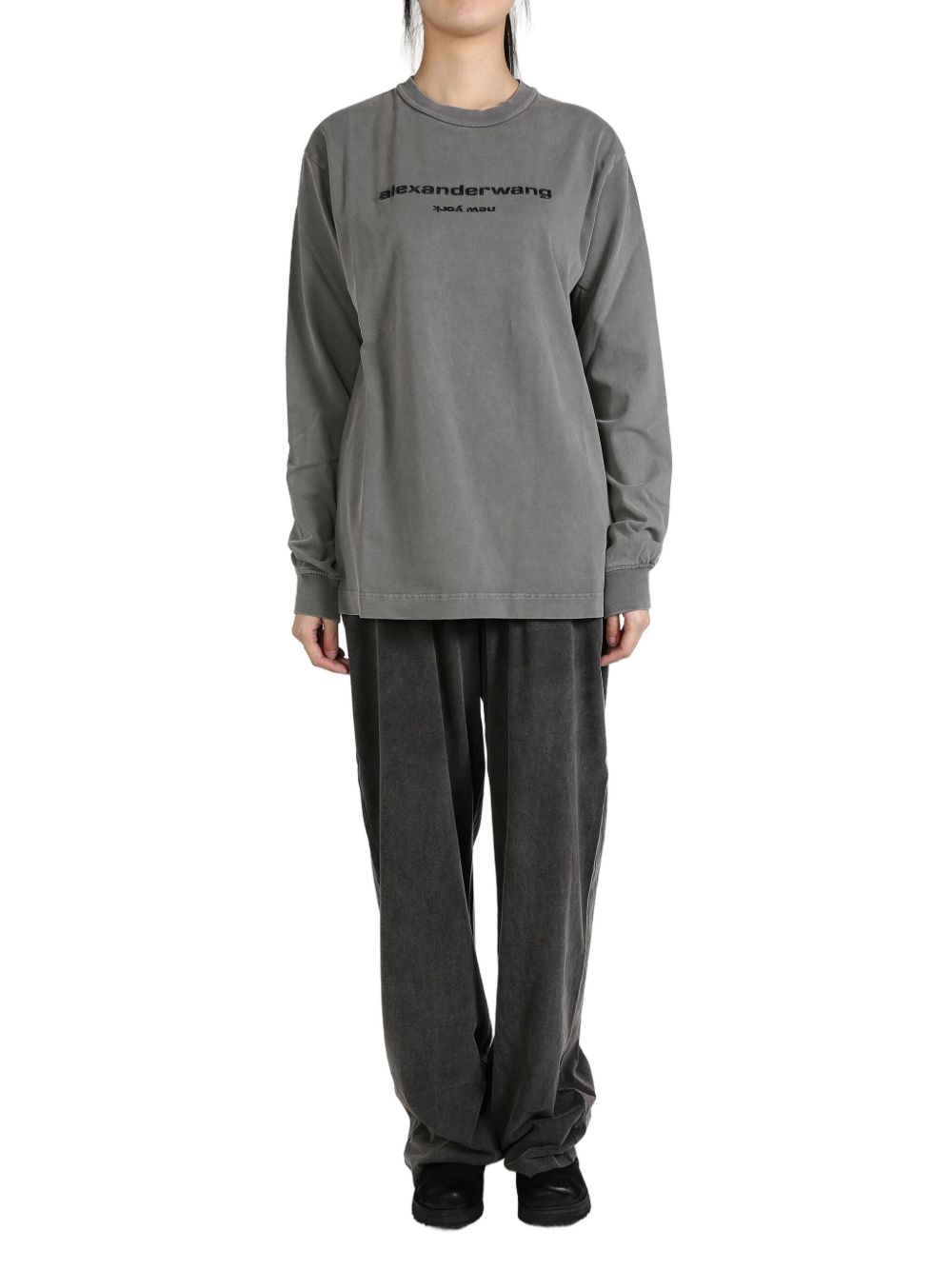 Alexander Wang logo-print T-shirt - 灰色