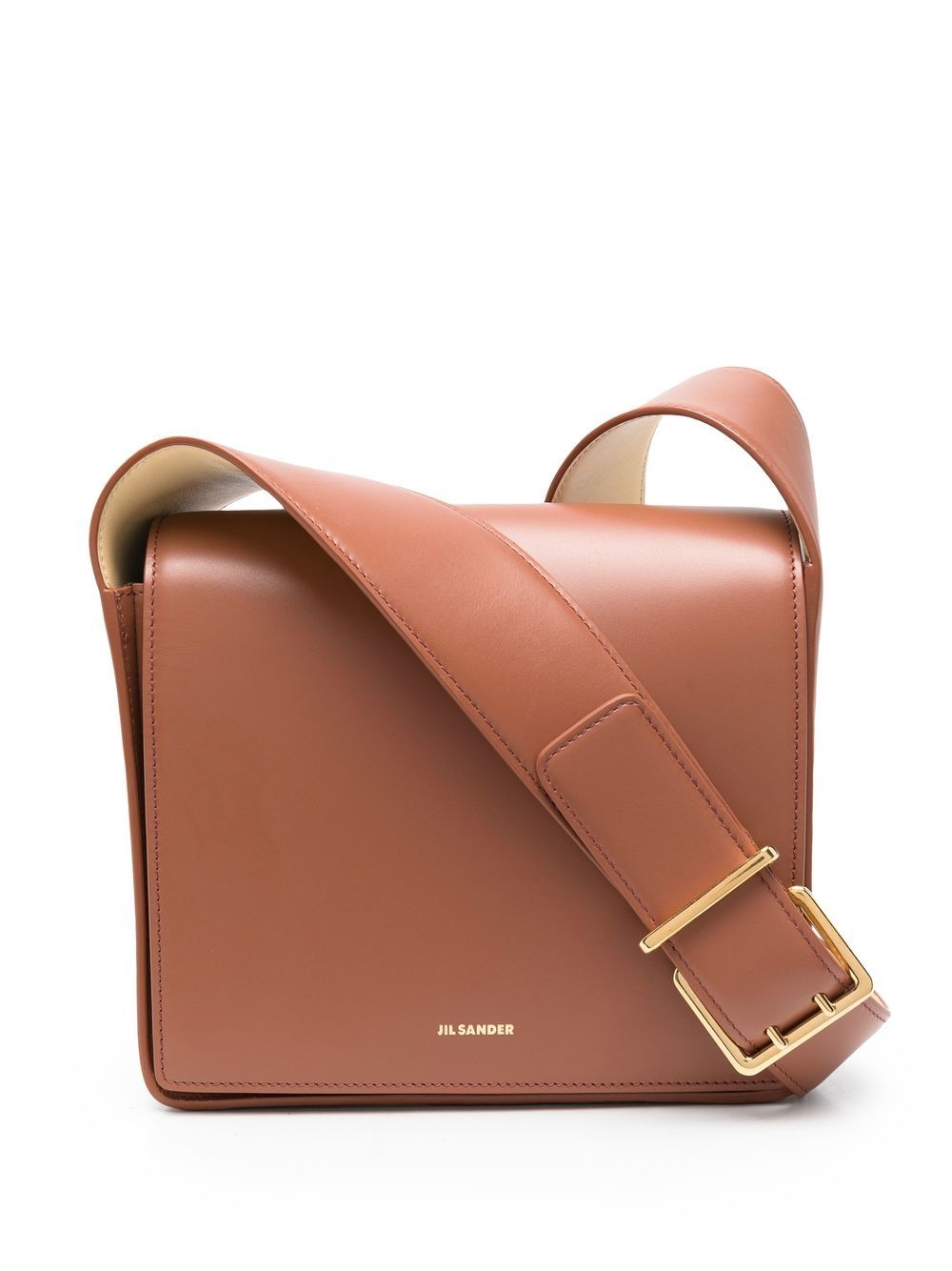 Jil Sander 皮质斜挎包 - 褐色