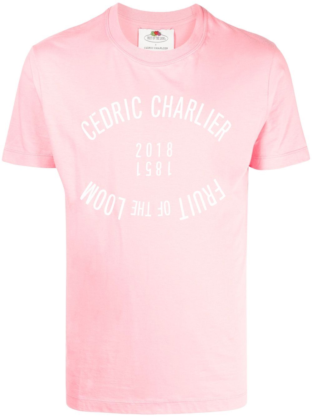 Cédric Charlier logo印花棉T恤 - 粉色