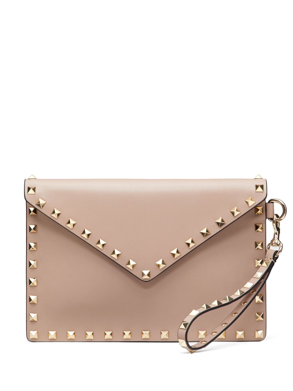 Valentino Garavani Rockstud 皮质手拿包 - 中性色