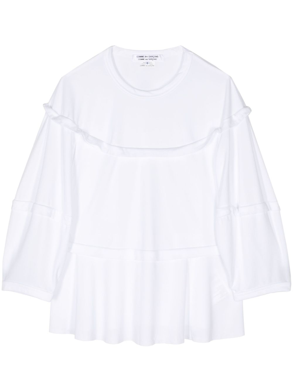Comme Des Garçons Comme Des Garçons 育克细节棉质平纹针织上衣 - 白色