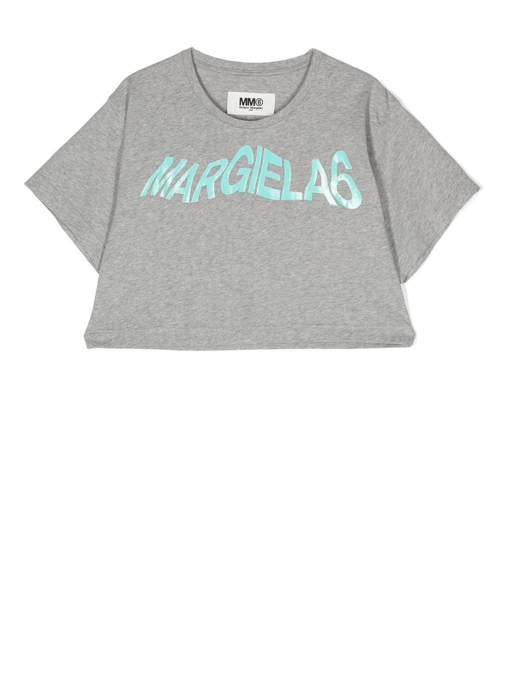 MM6 Maison Margiela Kids logo印花棉T恤 - 灰色