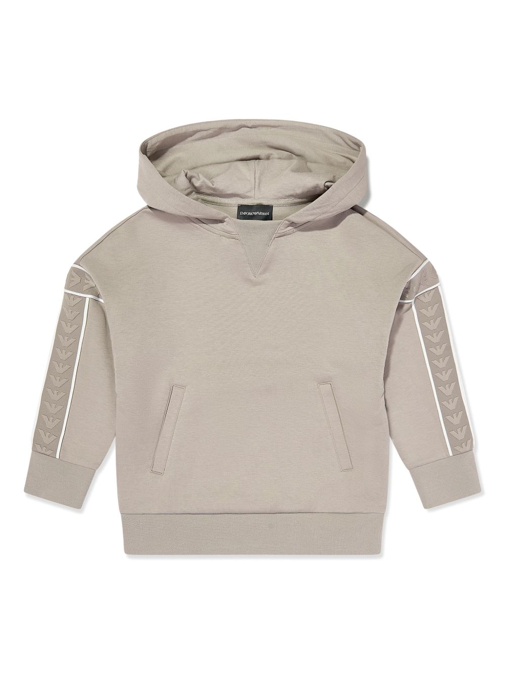 Emporio Armani Kids 提花logo袖连帽衫 - 中性色