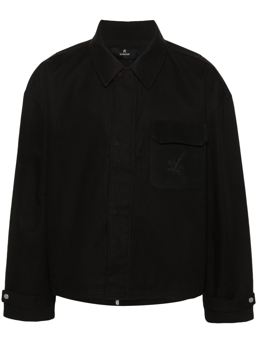 Represent logo雕刻棉夹克 - 黑色