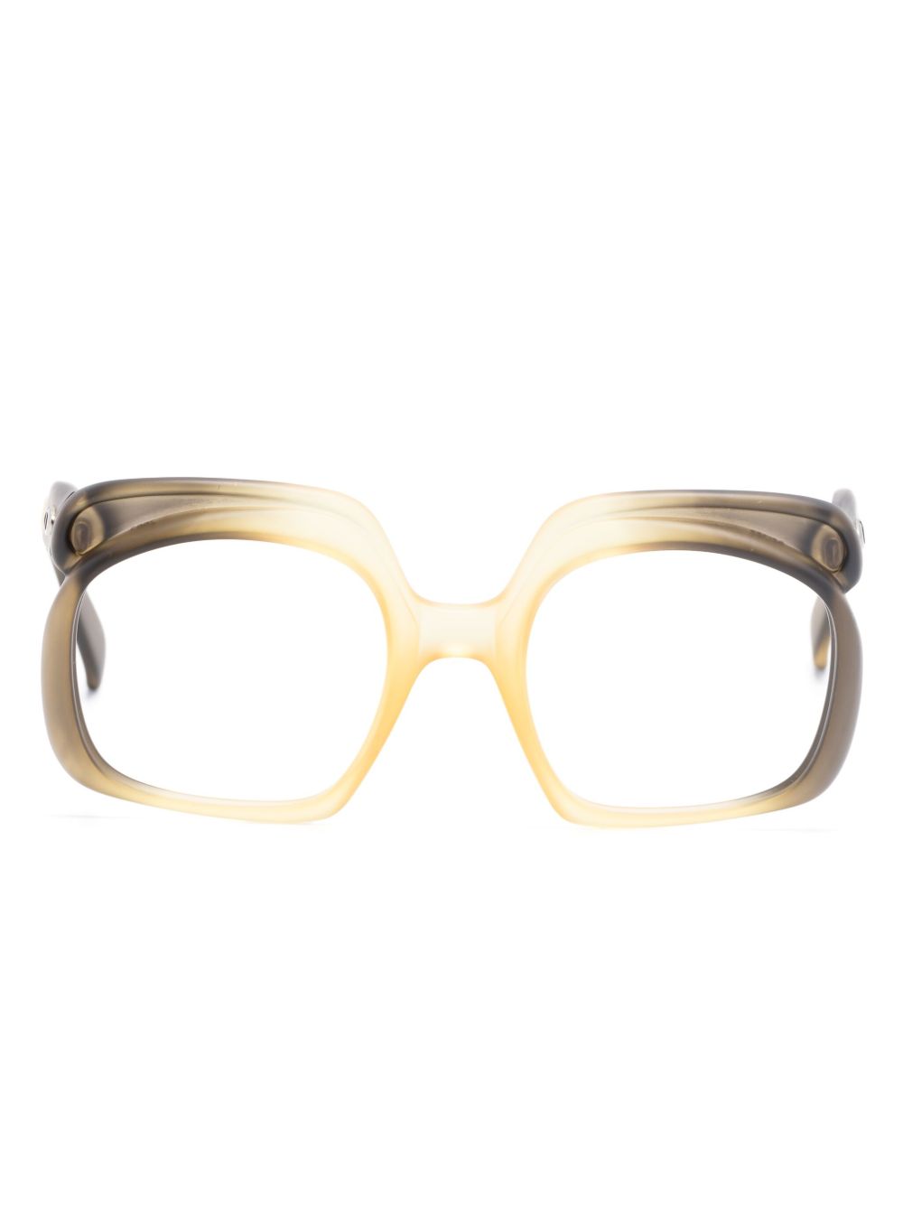 Christian Dior Pre-Owned 渐变色蝴蝶镜框眼镜（1970年代典藏款） - 黄色