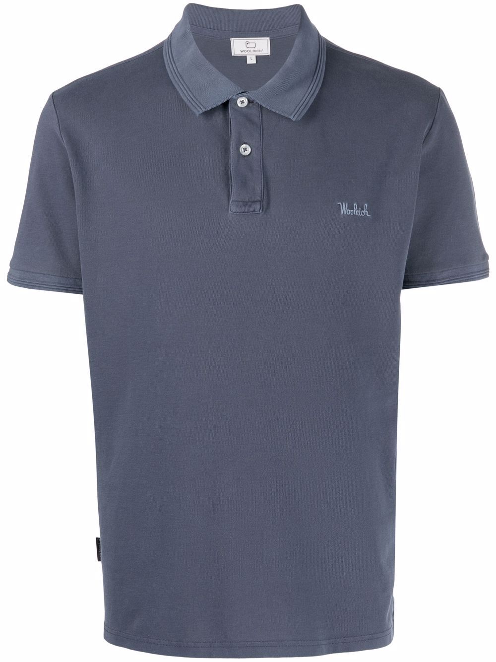 Woolrich logo刺绣polo衫 - 蓝色