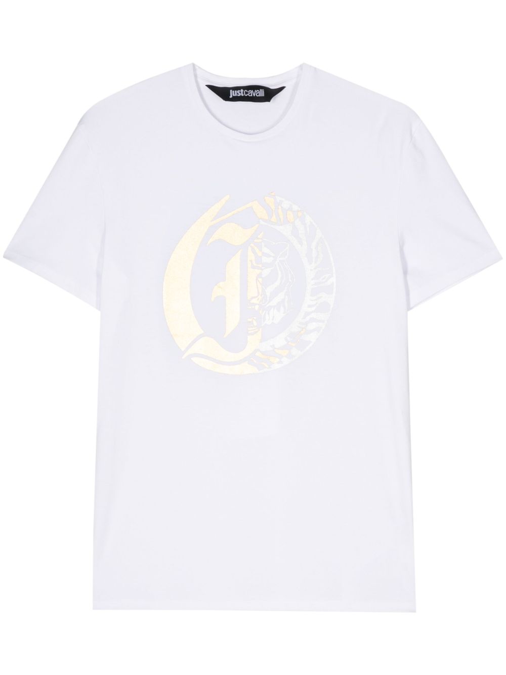 Just Cavalli logo印花棉T恤 - 白色