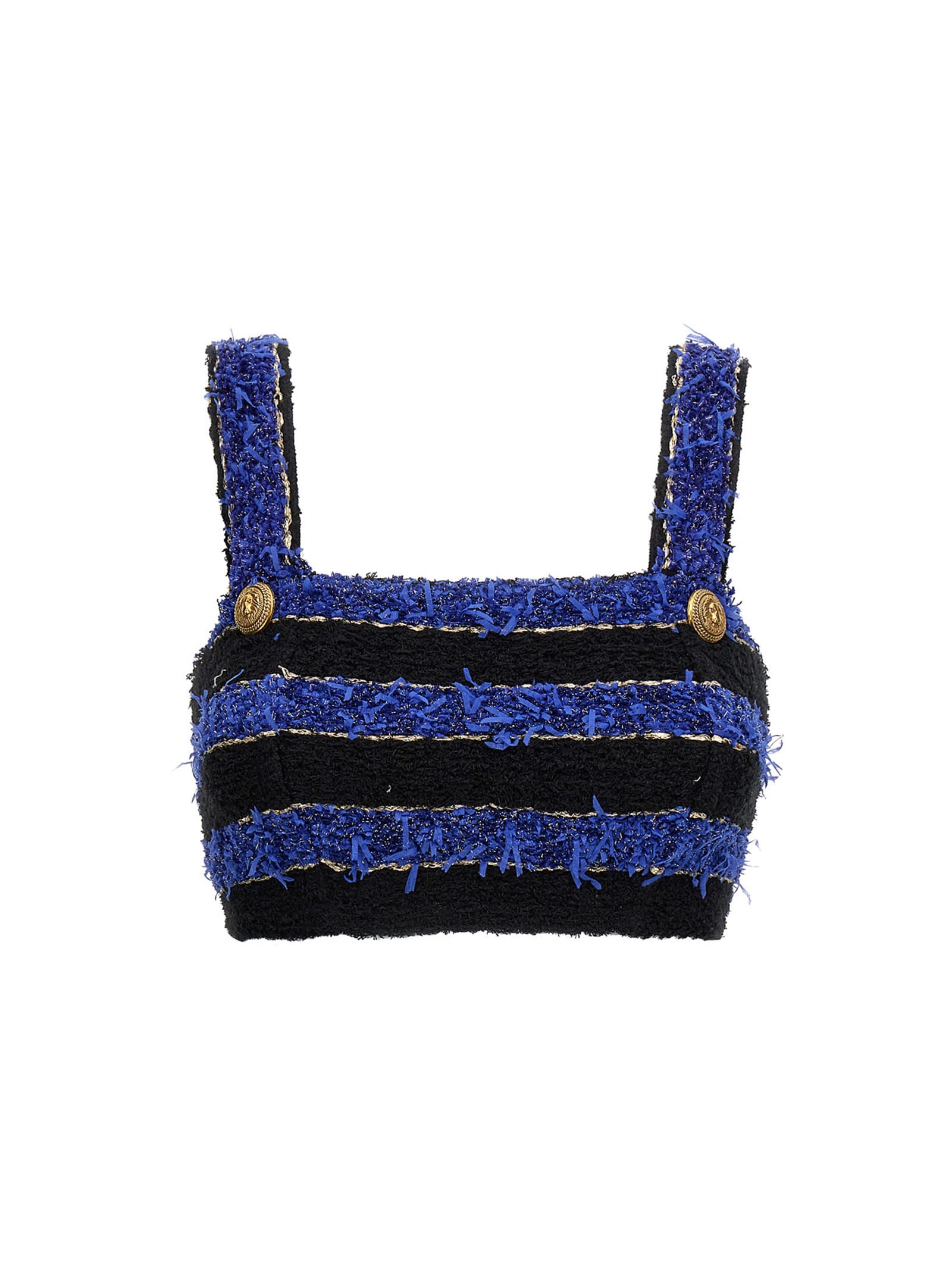 Balmain 条纹粗花呢短款上衣
