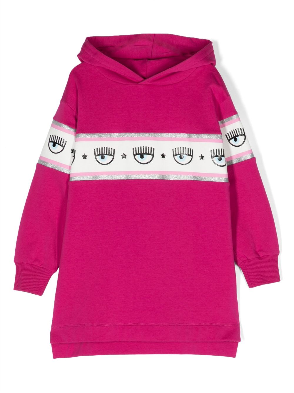 Chiara Ferragni Kids Eyelike logo饰带连帽连衣裙 - 粉色