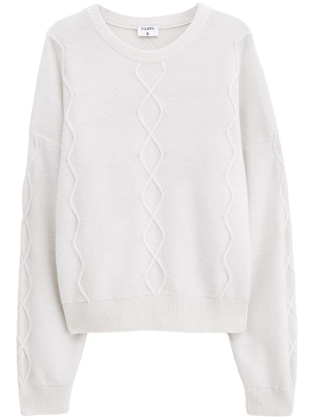 Filippa K 菱纹粗绞花毛衣 - 白色