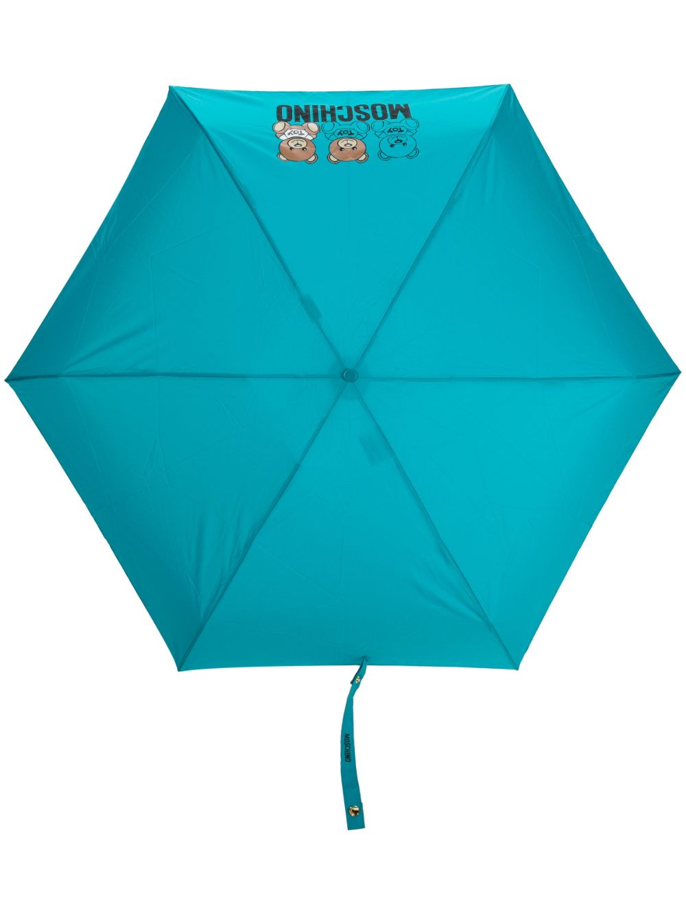 Moschino logo印花轻便雨伞 - 蓝色