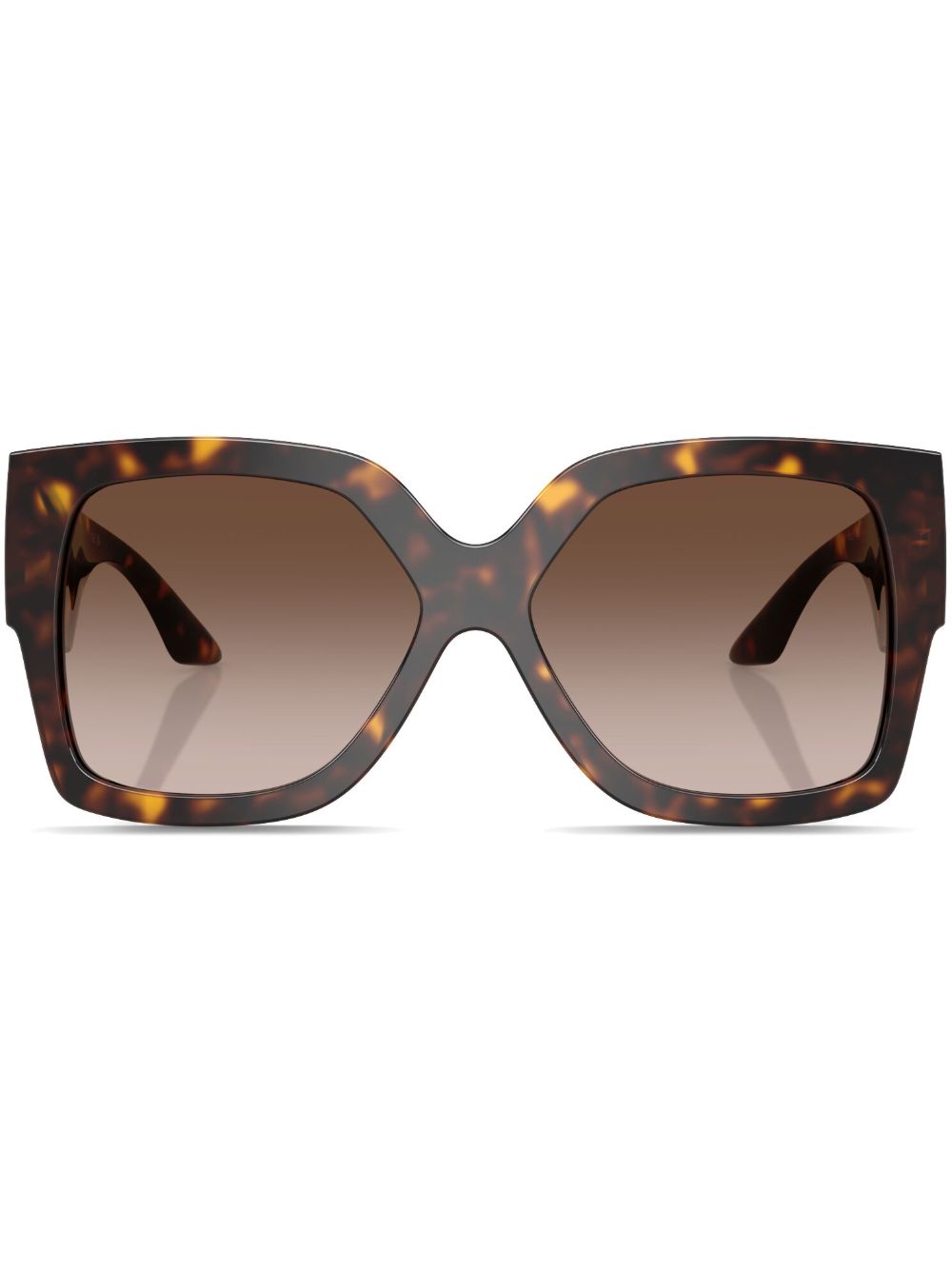 Versace Eyewear 美杜莎标牌超大款镜框太阳眼镜 - 褐色
