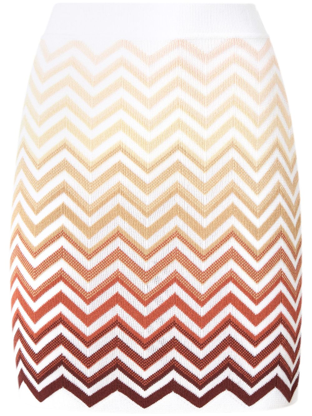 Missoni Z字形图案迷你半身裙 - 白色