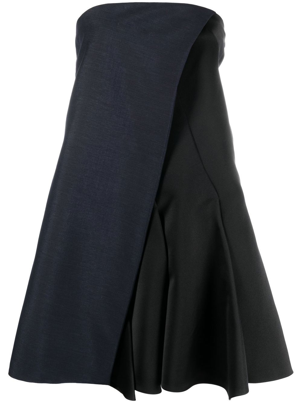 Christian Dior Pre-Owned 拼接露肩连衣裙（2010年代典藏款） - 黑色